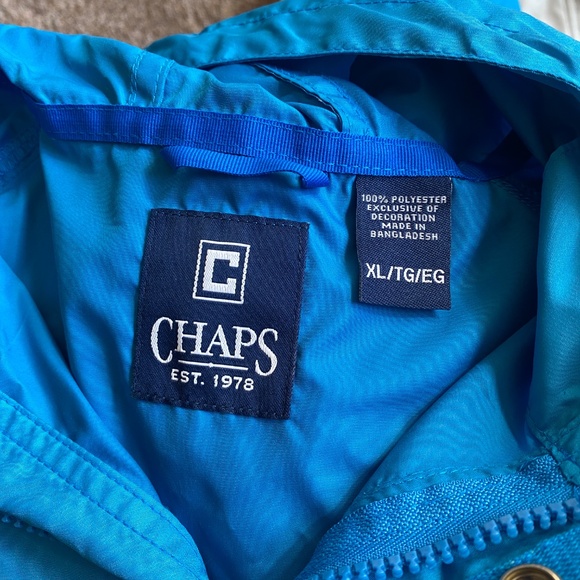 Chaps Men's XL Hoodie Pullover Windbreaker Jacket 1/4 Zip Polyester XL - Picture 9 of 10